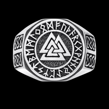 vkngjewelry Bagues 925 Sterling Silver Valknut Norse Runes Knotwork Viking Jewelry Ring
