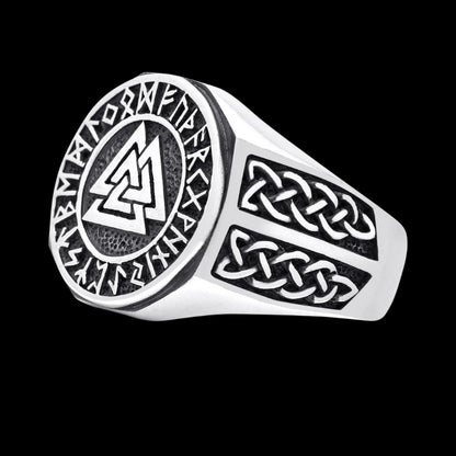 vkngjewelry Bagues 925 Sterling Silver Valknut Norse Runes Knotwork Viking Jewelry Ring
