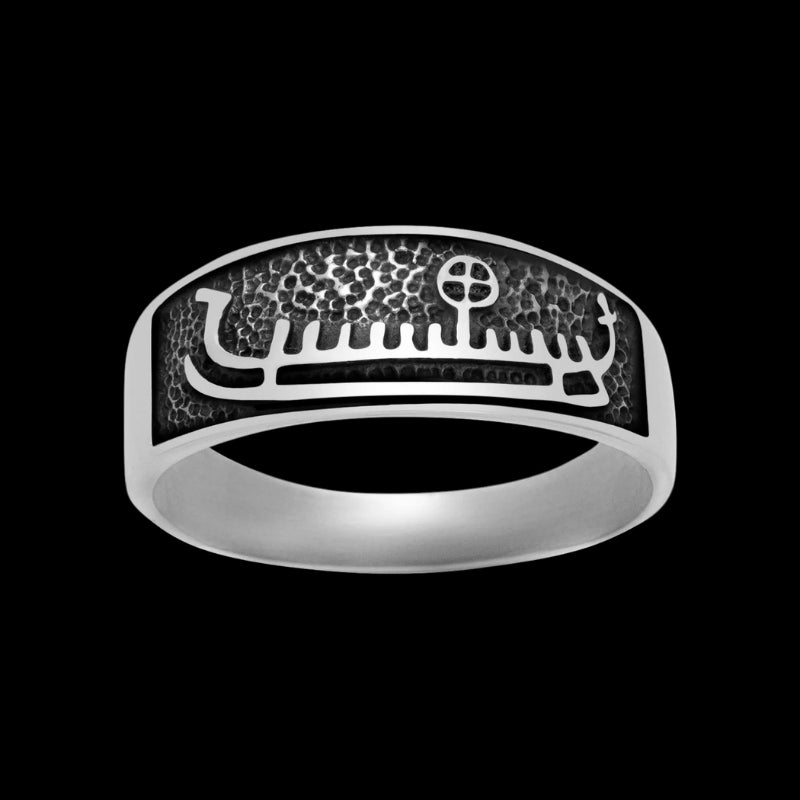 vkngjewelry Bagues 925 Sterling Silver Viking Ship Ring