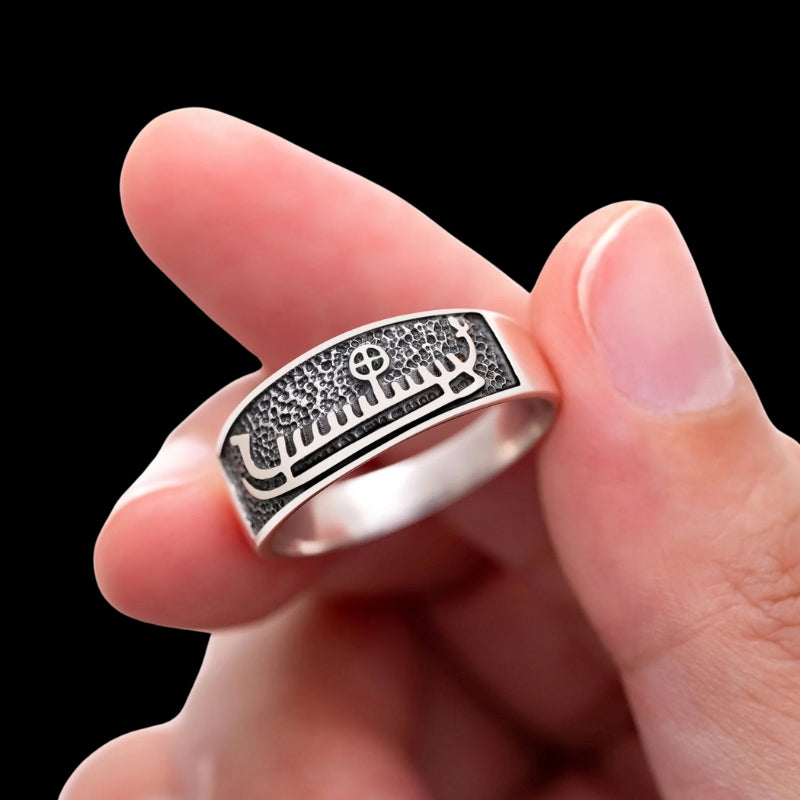 vkngjewelry Bagues 925 Sterling Silver Viking Ship Ring