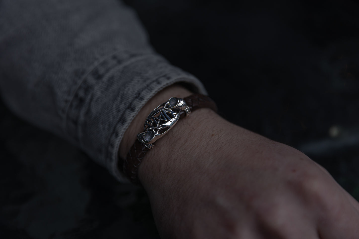 vkngjewelry Arm Ring Silver Odin’s Mark Bracelet, Handmade Viking Jewelry