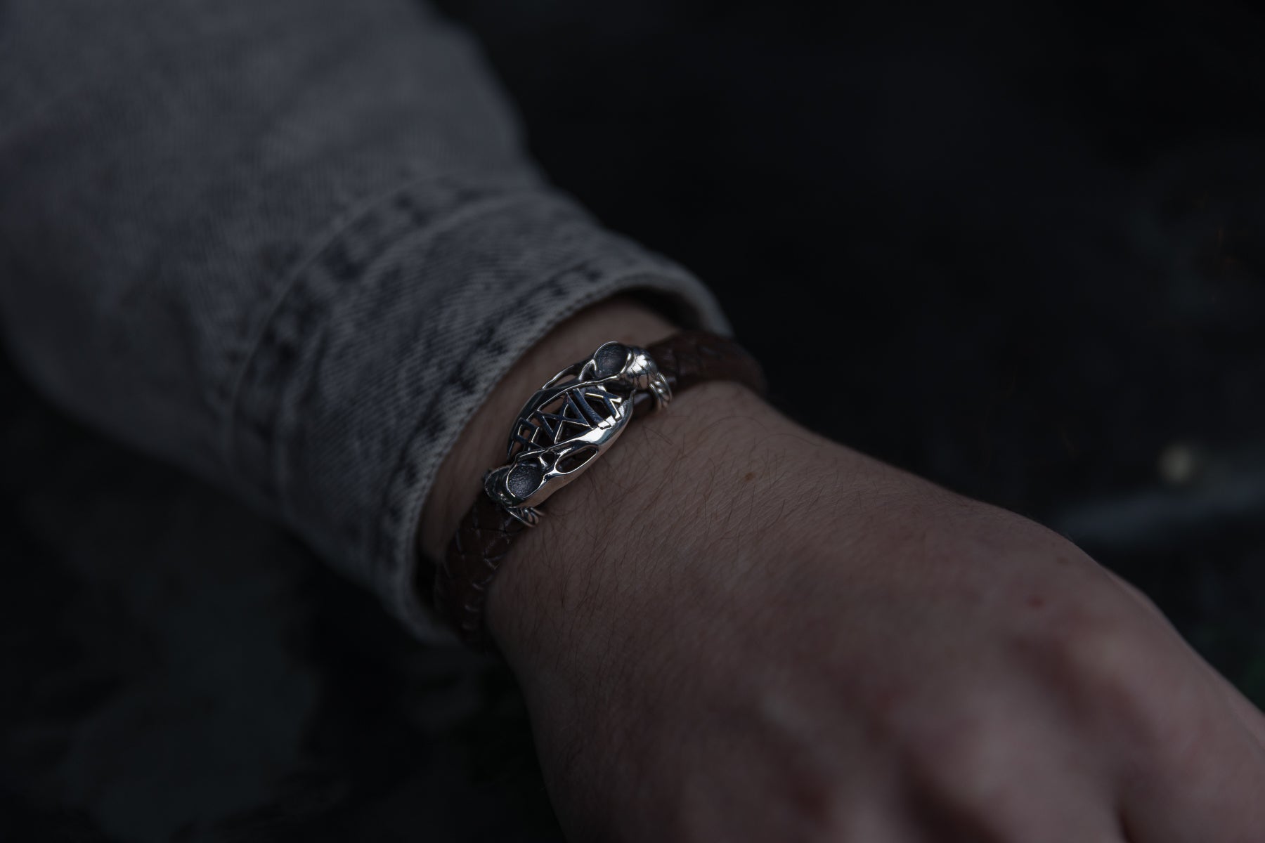 vkngjewelry Arm Ring Silver Odin’s Mark Bracelet, Handmade Viking Jewelry
