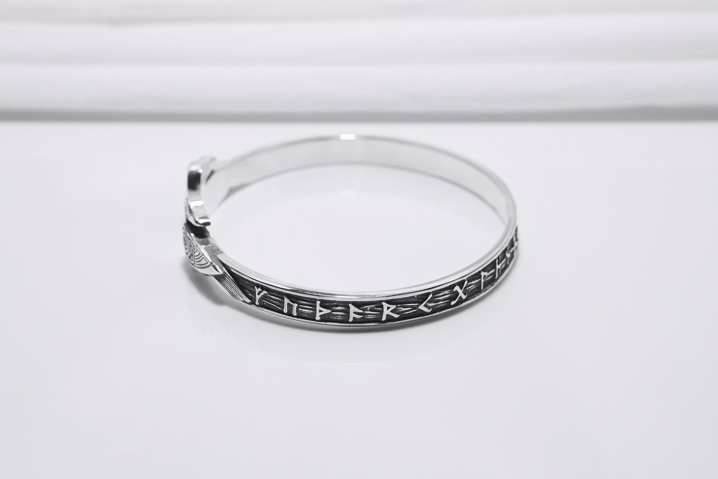 vkngjewelry Bracelet Handcrafted Ravens and Elder Futhark runes Arm Ring