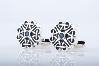 vkngjewelry Cufflinks Handcrafted Unique Cubic Zirconia Sterling Silver Cufflinks