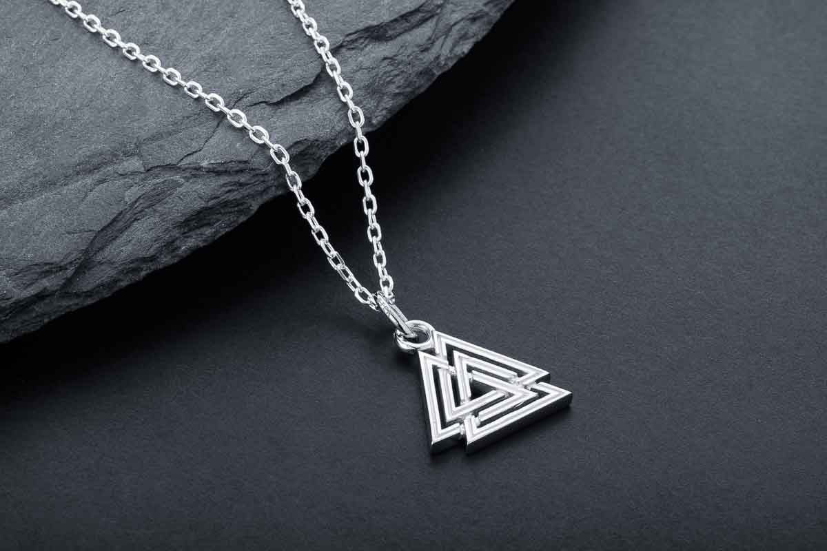 vkngjewelry Pendant Handcrafted Mini Valknut Silver Pendant