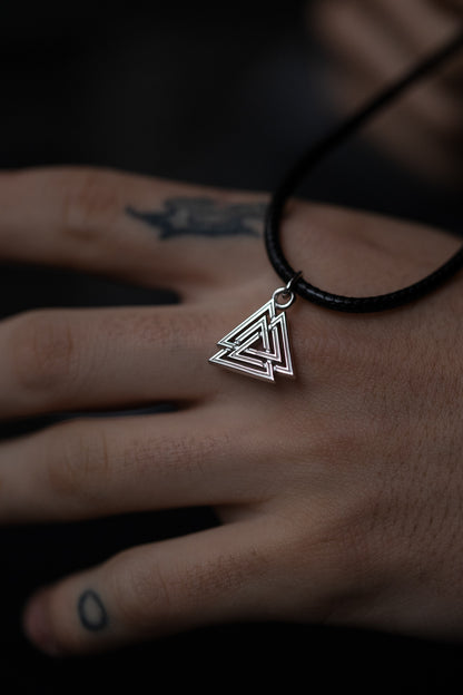 vkngjewelry Pendant Handcrafted Mini Valknut Silver Pendant