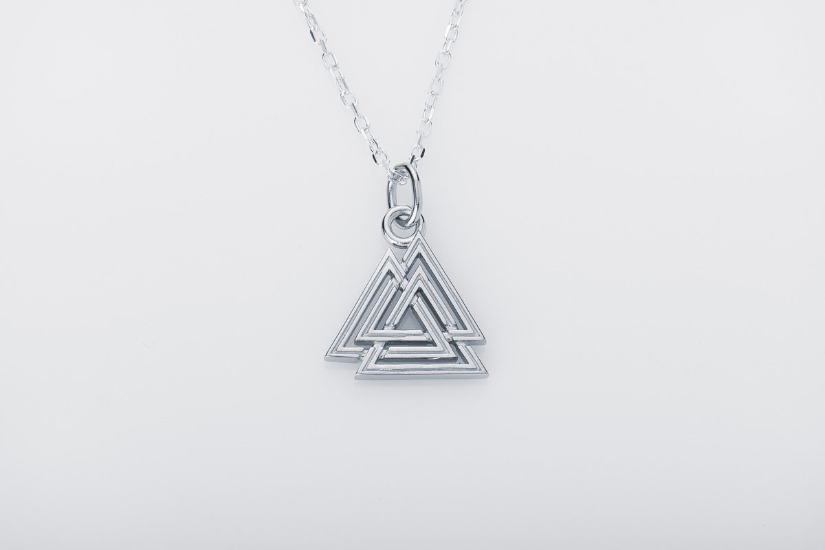 vkngjewelry Pendant Handcrafted Mini Valknut Silver Pendant