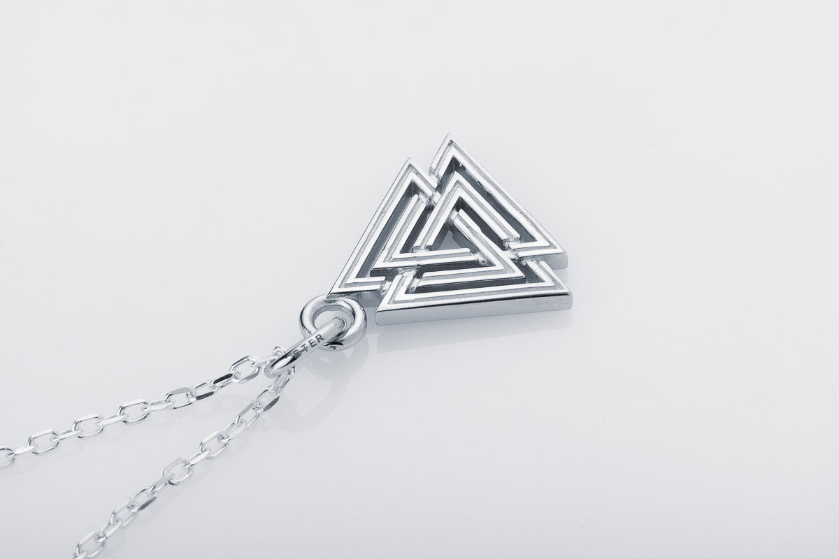vkngjewelry Pendant Handcrafted Mini Valknut Silver Pendant