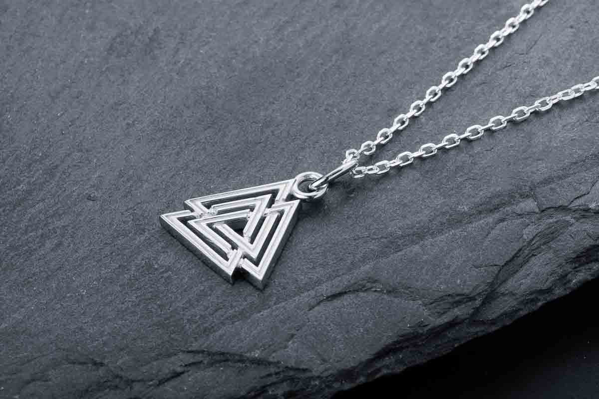 vkngjewelry Pendant Handcrafted Mini Valknut Silver Pendant
