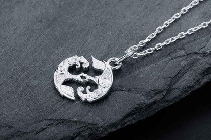 vkngjewelry Pendant Handcrafted Mini Hugin & Munin Silver pendant