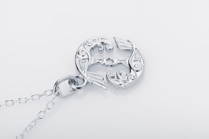 vkngjewelry Pendant Handcrafted Mini Hugin & Munin Silver pendant