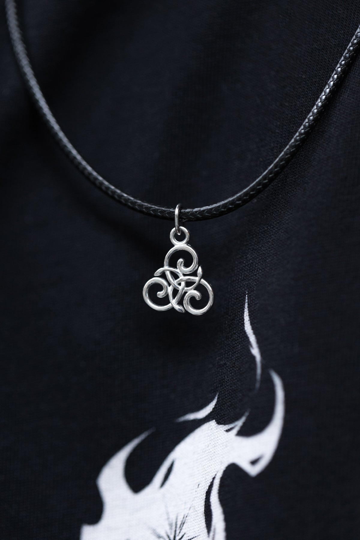 Handcrafted Slim Celtic Triskel Silver Pendant