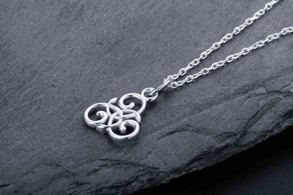 Handcrafted Slim Celtic Triskel Silver Pendant