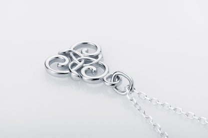 Handcrafted Slim Celtic Triskel Silver Pendant