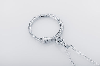 vkngjewelry Pendant Handcrafted Slim World Serpent Jormungandr Silver Pendant