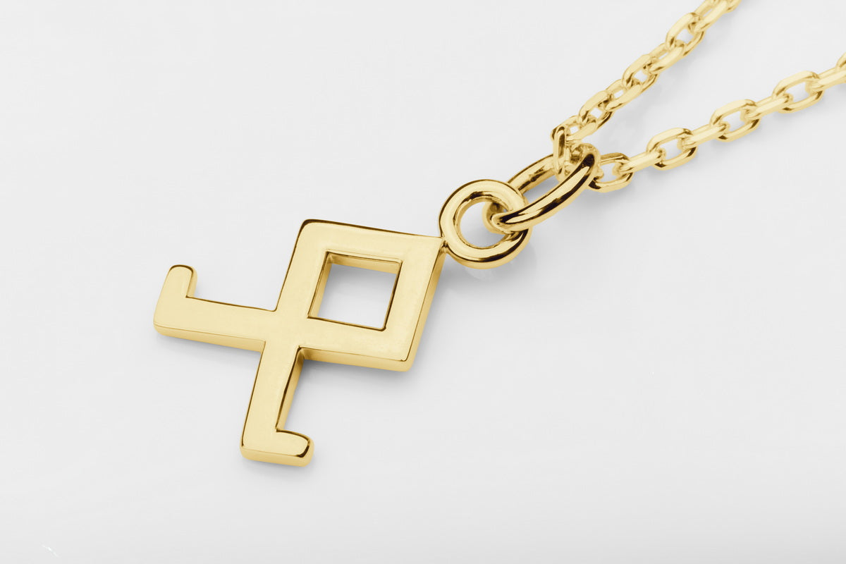 vkngjewelry Pendant Handmade Gold Rune Othala Pendant