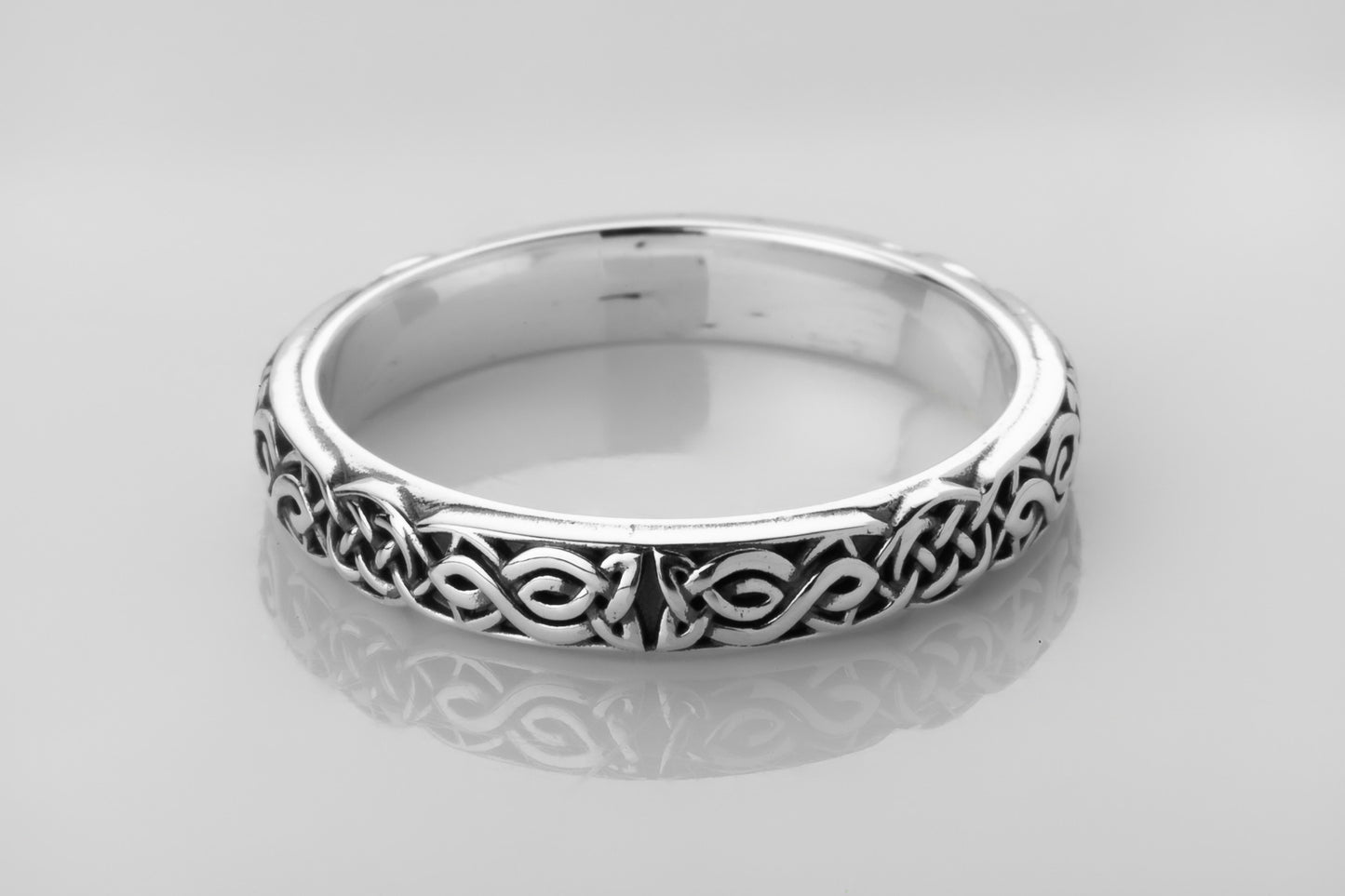 vkngjewelry Rings Sterling Silver Celtic Pattern Wedding Ring