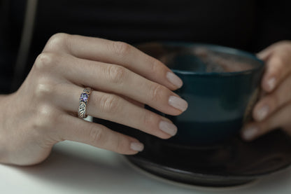 vkngjewelry Rings Celtic Knot Wedding Ring with Amethyst