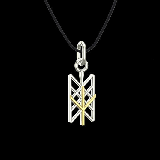 Gold Celtic Pendant With Algiz Rune