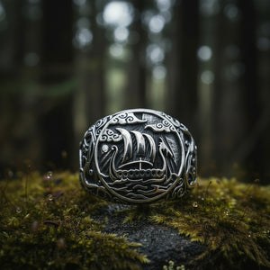 Plata de ley estilo Drakkar Urnes hecha a mano