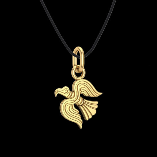 Viking Raven Pendant in Gold – Symbol of Odin’s Wisdom