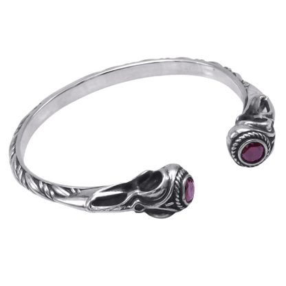 vkngjewelry Bracelet Armring Ravens skulls with Gems