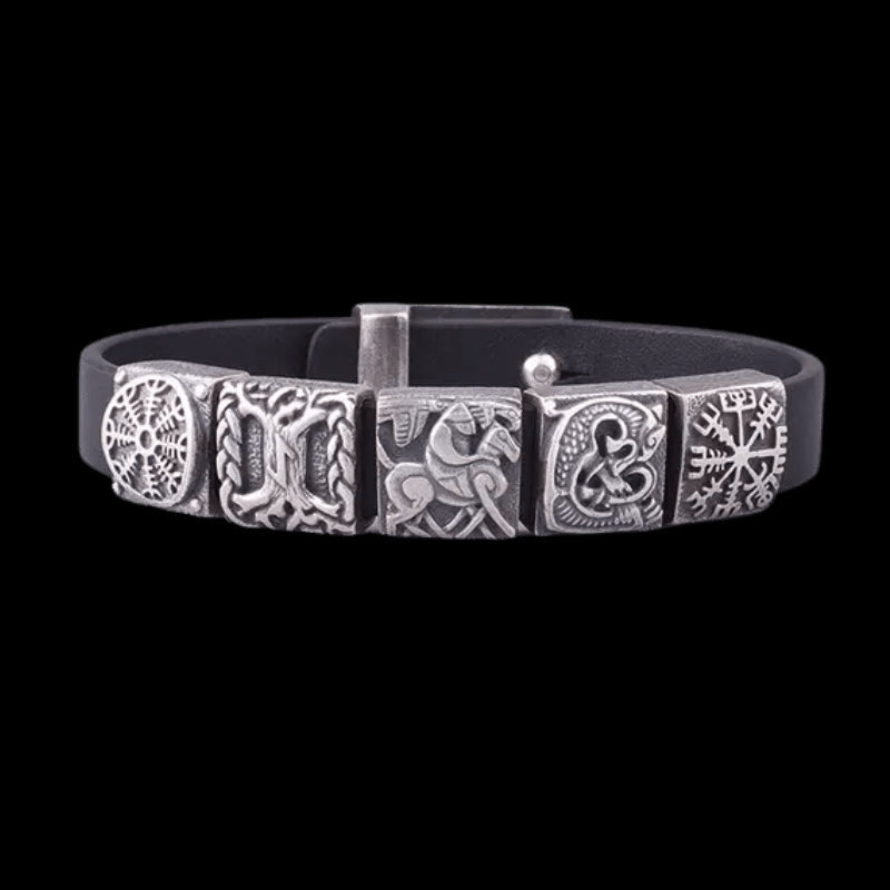 vkngjewelry Bracelet Olaf Midgard Leather Bracelet