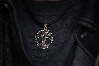 vkngjewelry Pendant Brass Yggdrasil Pendant Handcrafted Nordic Tree of Life Amulet