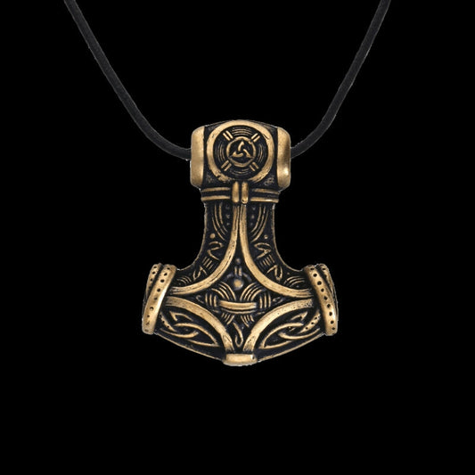 vkngjewelry Pendant Handcrafted Bronze Thor's Hammer Jörmungandr