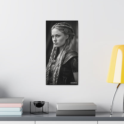 Printify Canvas Canva 9:16 Viking woman Black & White