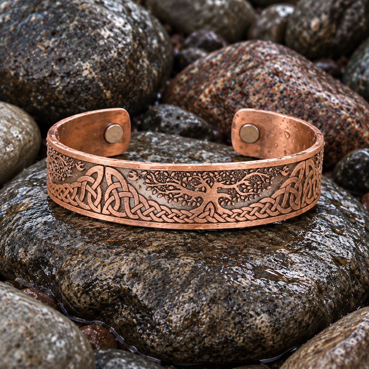 vkngjewelry Bracelet Handcrafted Celtic Copper Magnet Bracelet Tree of life