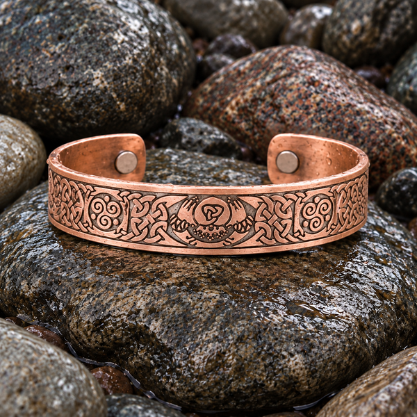 vkngjewelry Bracelet Handcrafted Celtic Copper Magnet Bracelet Triskel Claddagh