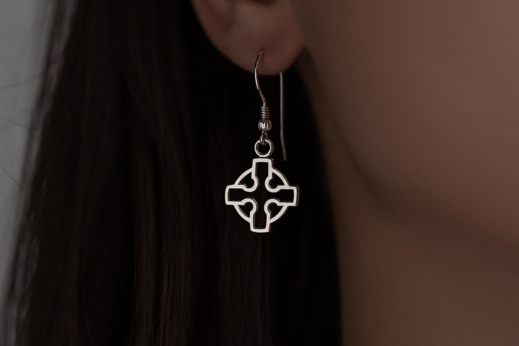 vkngjewelry Earrings Celtic Cross Earrings, Silver Norse Jewelry