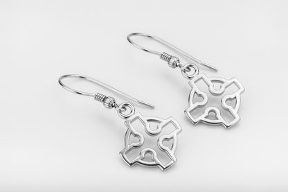 vkngjewelry Earrings Celtic Cross Earrings, Silver Norse Jewelry