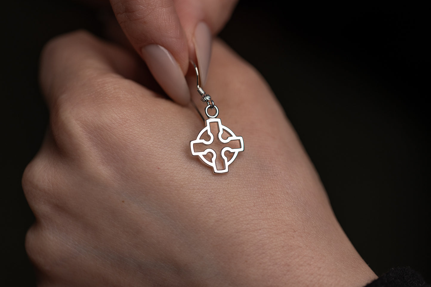 vkngjewelry Earrings Celtic Cross Earrings, Silver Norse Jewelry