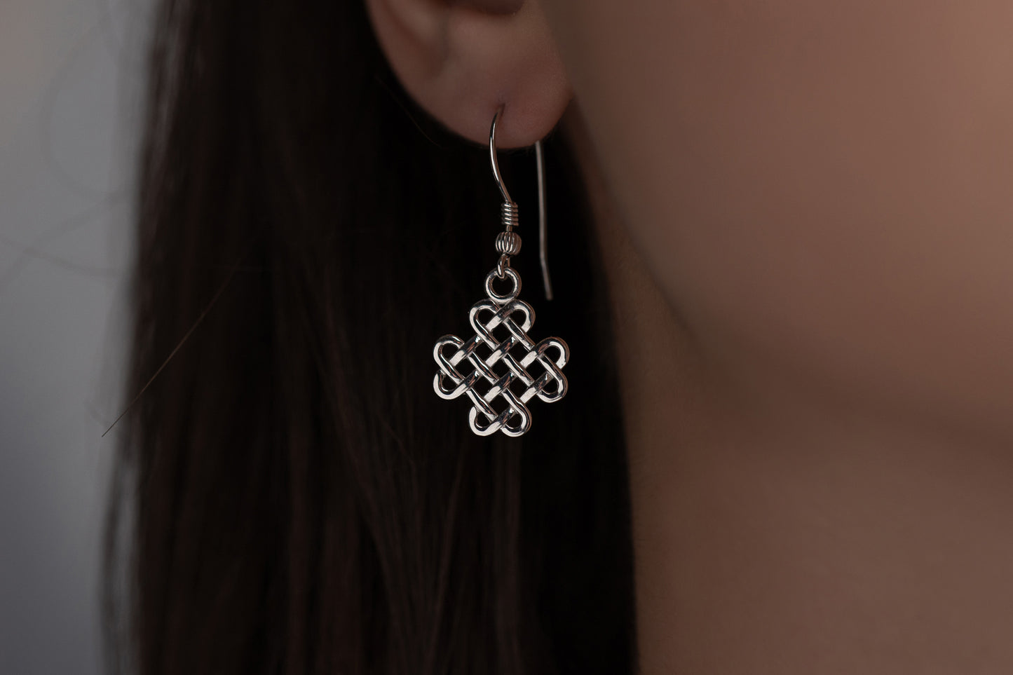 vkngjewelry Earrings Celtic Knotwork Earrings, Silver Norse Jewelry