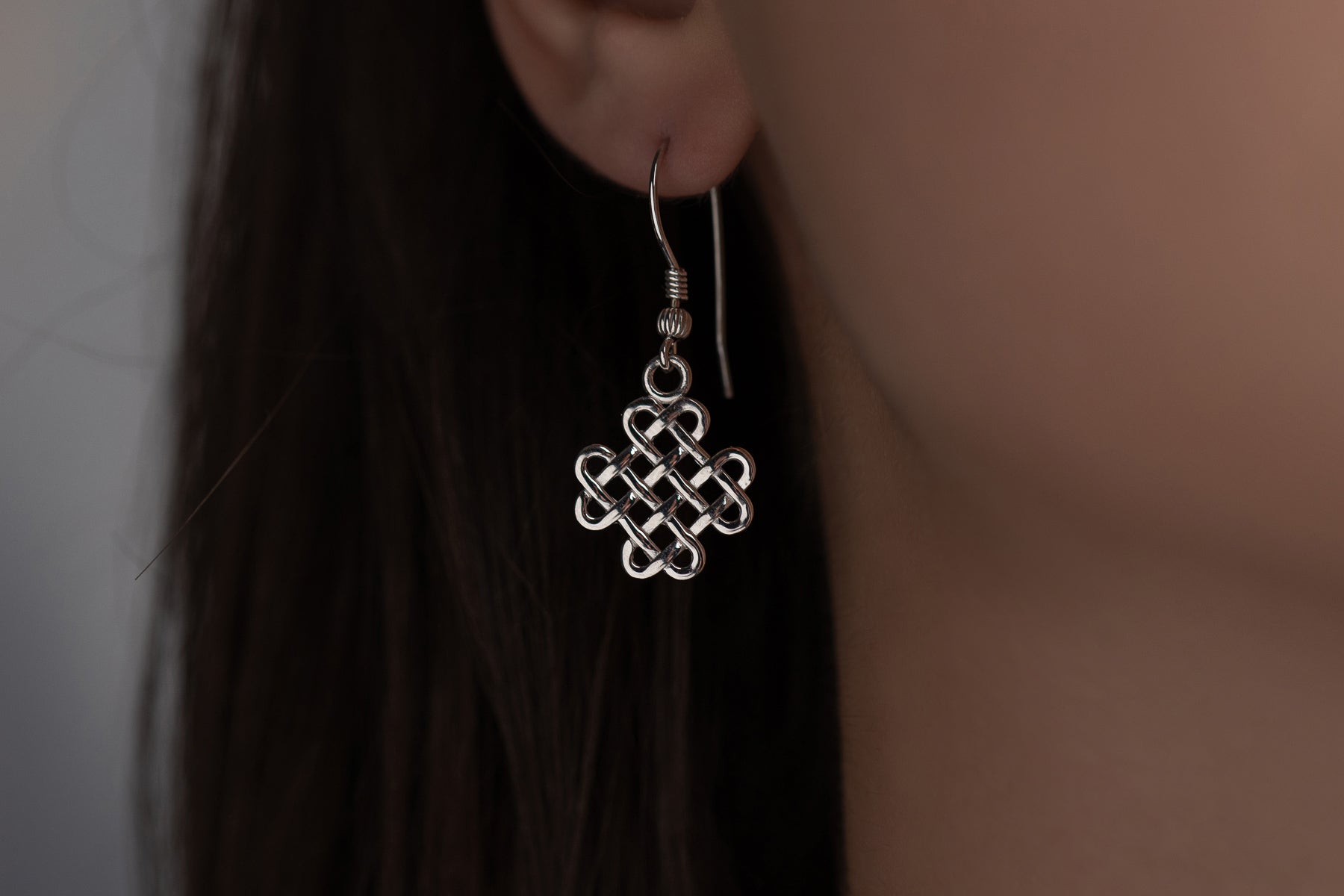 vkngjewelry Earrings Celtic Knotwork Earrings, Silver Norse Jewelry
