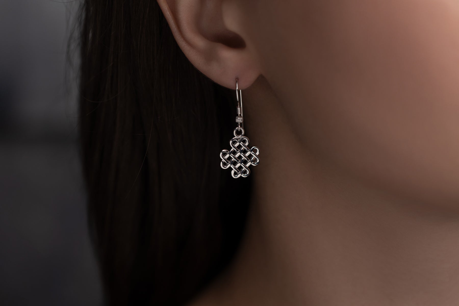 vkngjewelry Earrings Celtic Knotwork Earrings, Silver Norse Jewelry