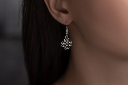 vkngjewelry Earrings Celtic Knotwork Earrings, Silver Norse Jewelry