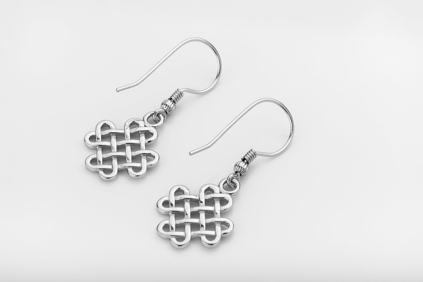 vkngjewelry Earrings Celtic Knotwork Earrings, Silver Norse Jewelry