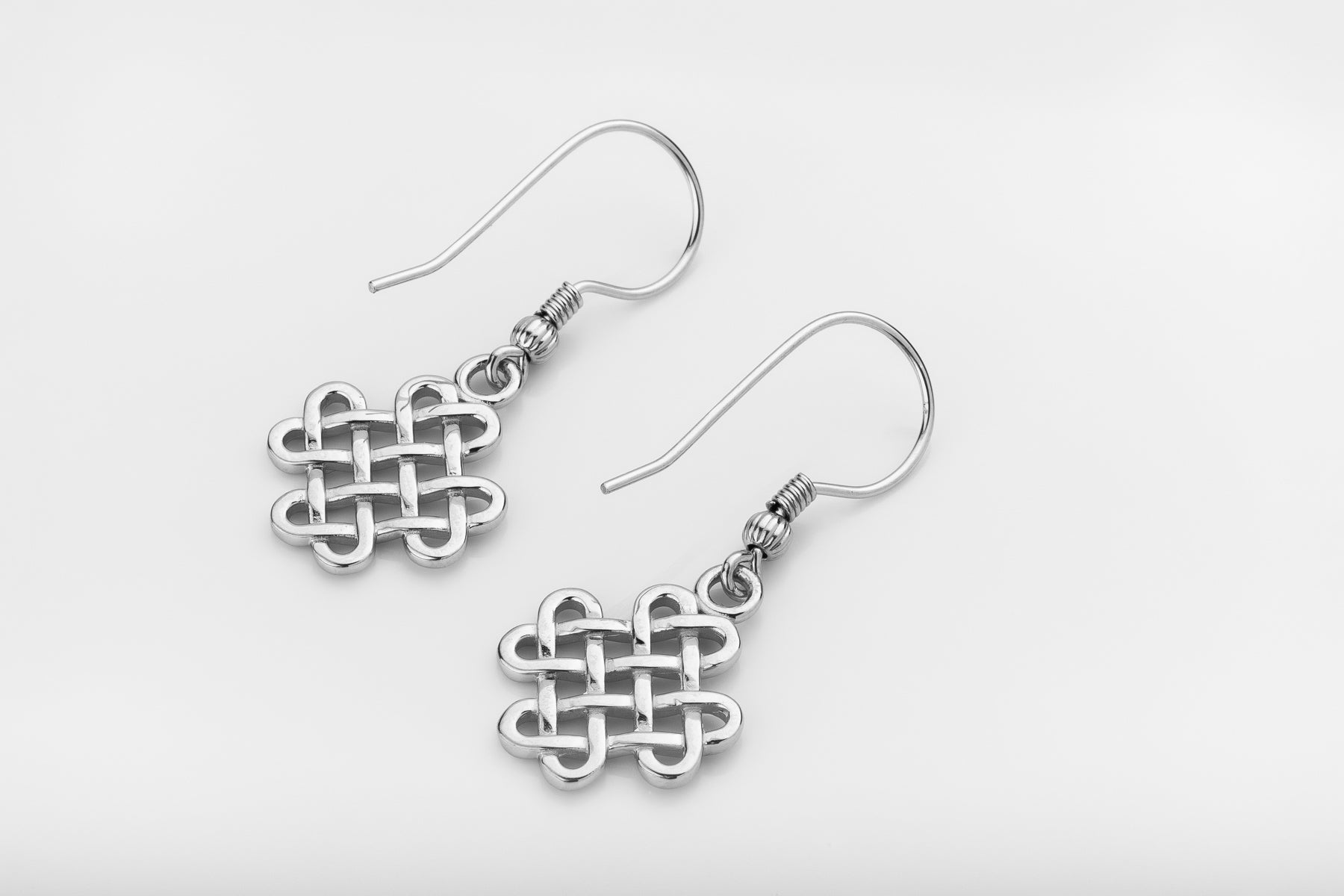 vkngjewelry Earrings Celtic Knotwork Earrings, Silver Norse Jewelry