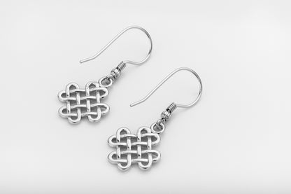 vkngjewelry Earrings Celtic Knotwork Earrings, Silver Norse Jewelry