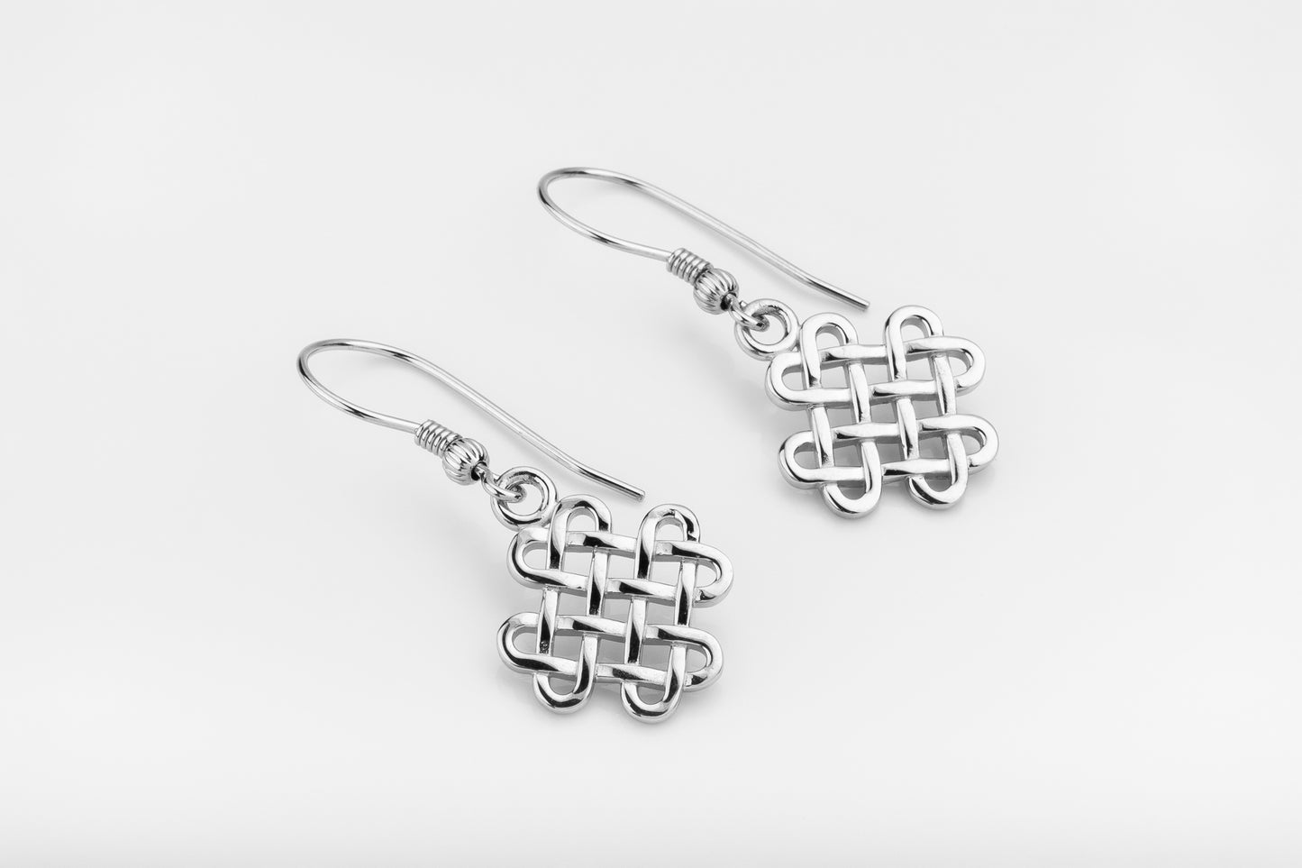 vkngjewelry Earrings Celtic Knotwork Earrings, Silver Norse Jewelry