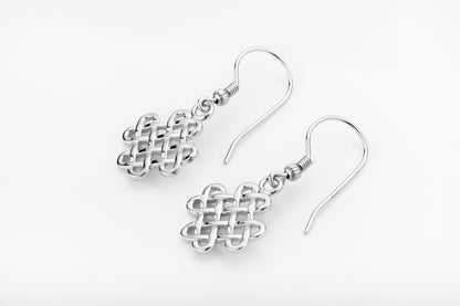 vkngjewelry Earrings Celtic Knotwork Earrings, Silver Norse Jewelry