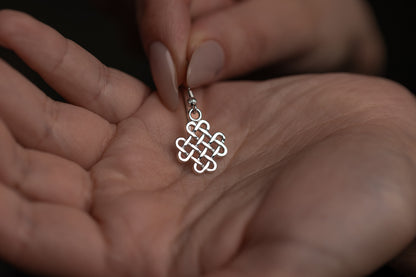 vkngjewelry Earrings Celtic Knotwork Earrings, Silver Norse Jewelry