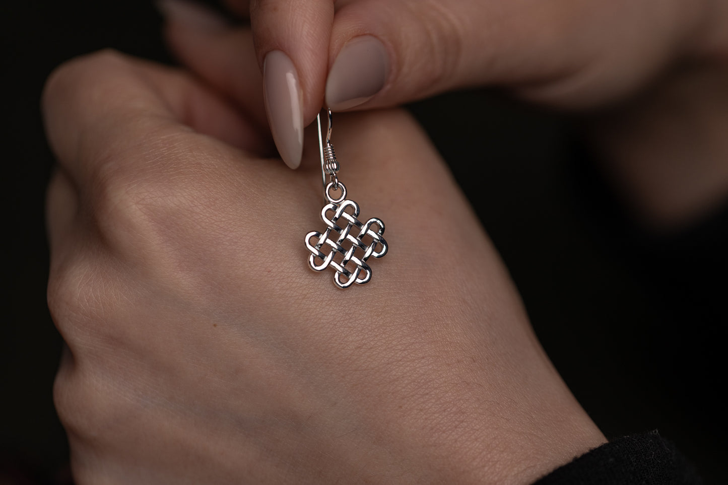 vkngjewelry Earrings Celtic Knotwork Earrings, Silver Norse Jewelry