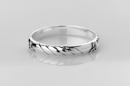 vkngjewelry Rings Celtic Trinity Knot Silver Band, Norse Wedding Ring