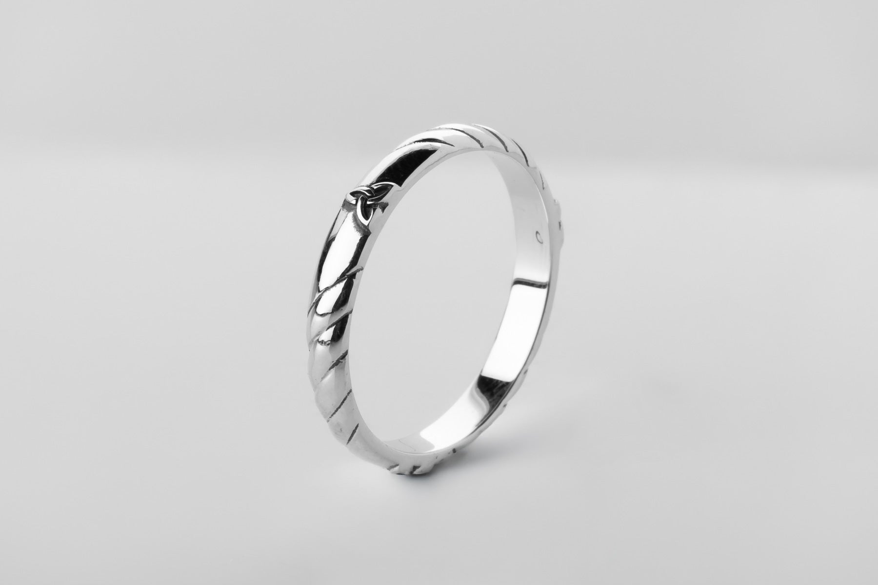 vkngjewelry Rings Celtic Trinity Knot Silver Band, Norse Wedding Ring