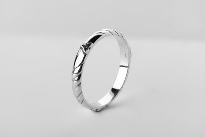 vkngjewelry Rings Celtic Trinity Knot Silver Band, Norse Wedding Ring