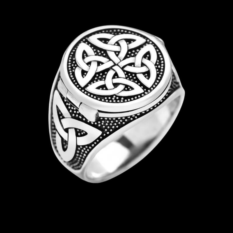 vkngjewelry Bagues Celtic Triquetra Poison Ring 925 Sterling Silver